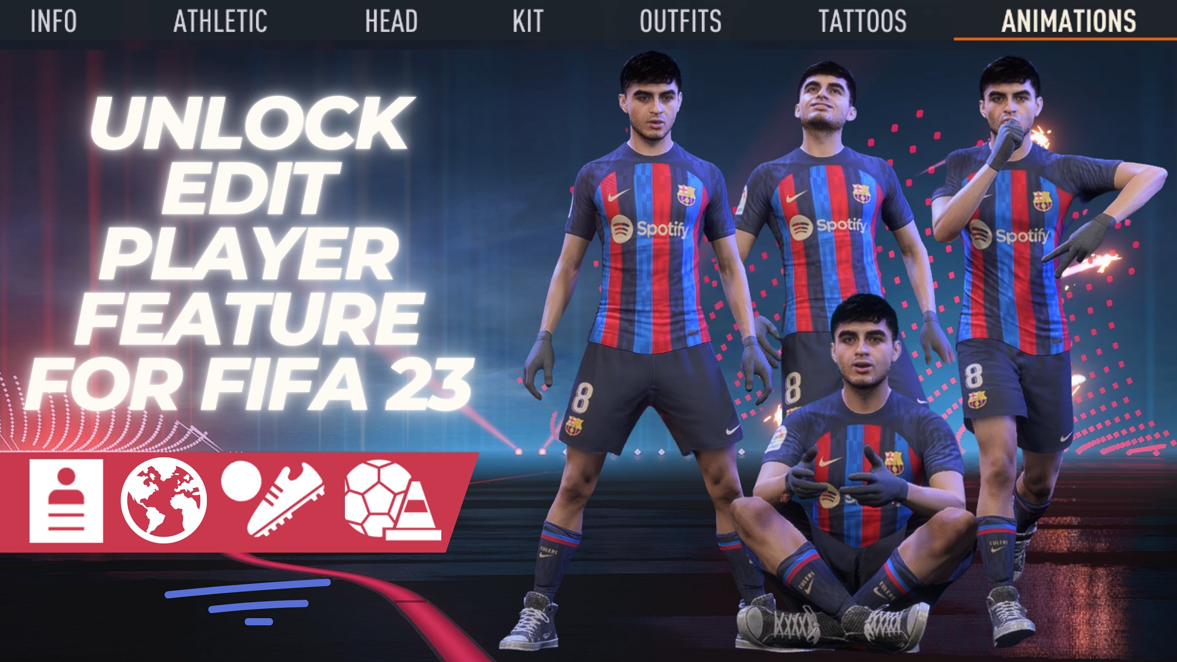 Edit player. FIFA 23 Mods. FIFA 23 Mod Barcelona.